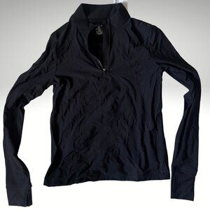 Bandier Black Fleece-Lined 1/4 Zip Pullover NWT Size Medium